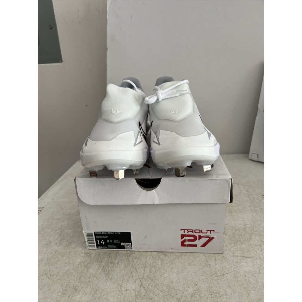 Nike Force Zoom Trout 8 Pro Metal Baseball Cleats Mens Size 14 White CZ5915-100